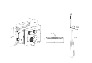 Душевой комплект Milleau Tissage TERMO 2SBIT/802Q-GB черный